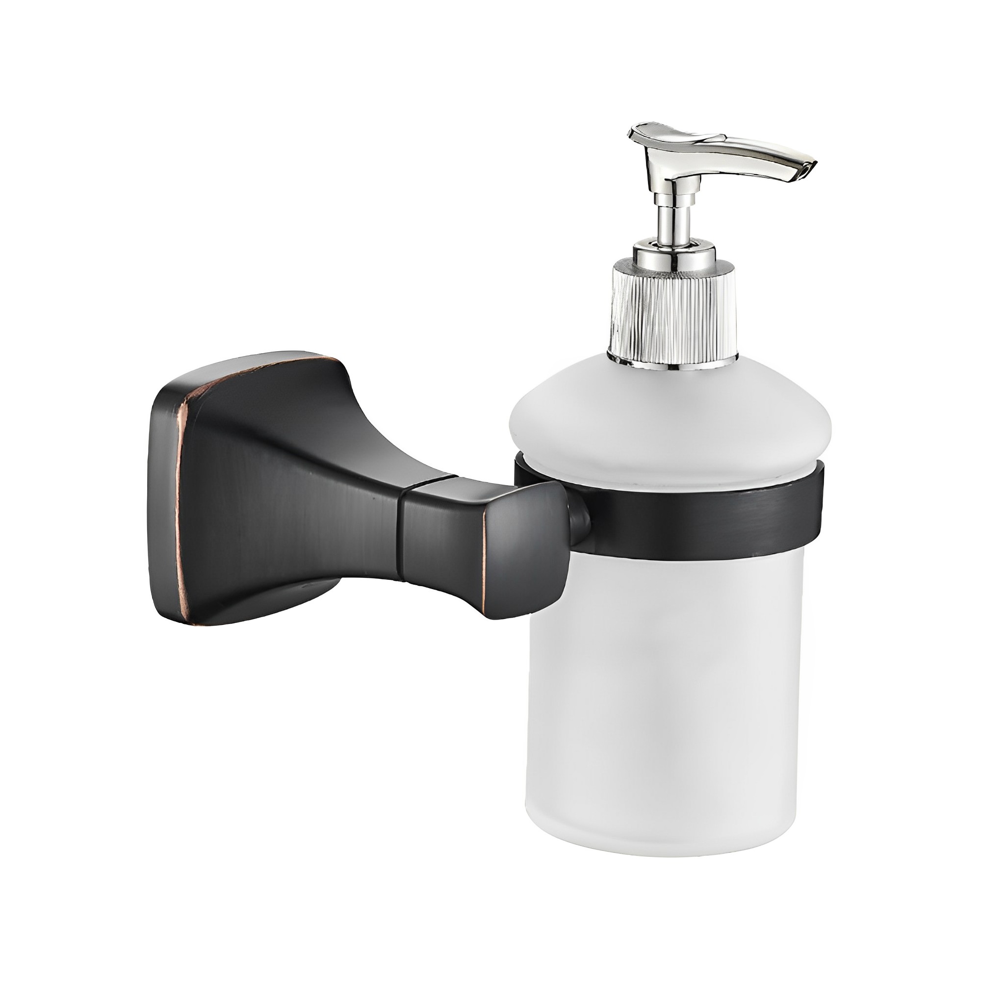 OJ-L35512J Glass Soap Lotion Dispenser Pump Wall Mount with Holder Zinc Alloy Bathroom Accessories