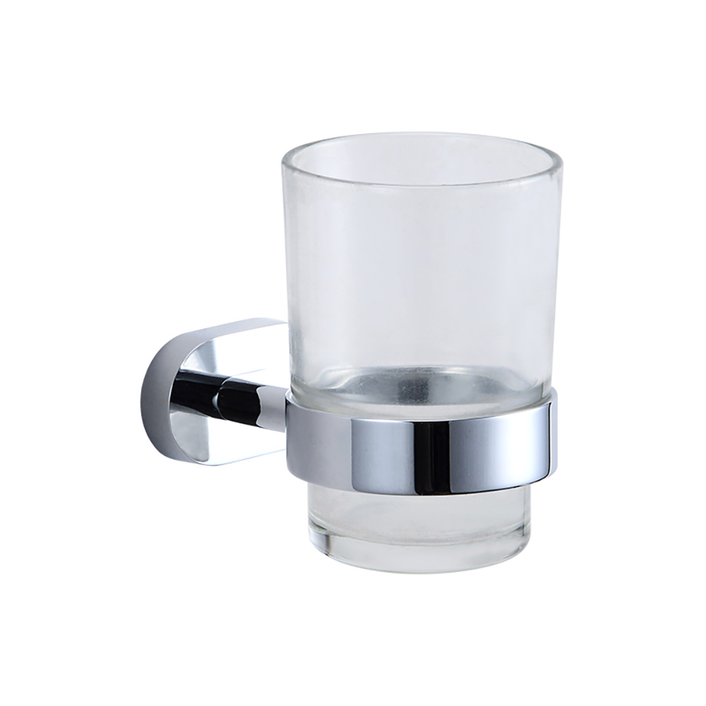 OJ-G1313L Toothbrush Holder with Glass Cup Set for Bathroom Wall Mounted Brass Bathroom Accessories 