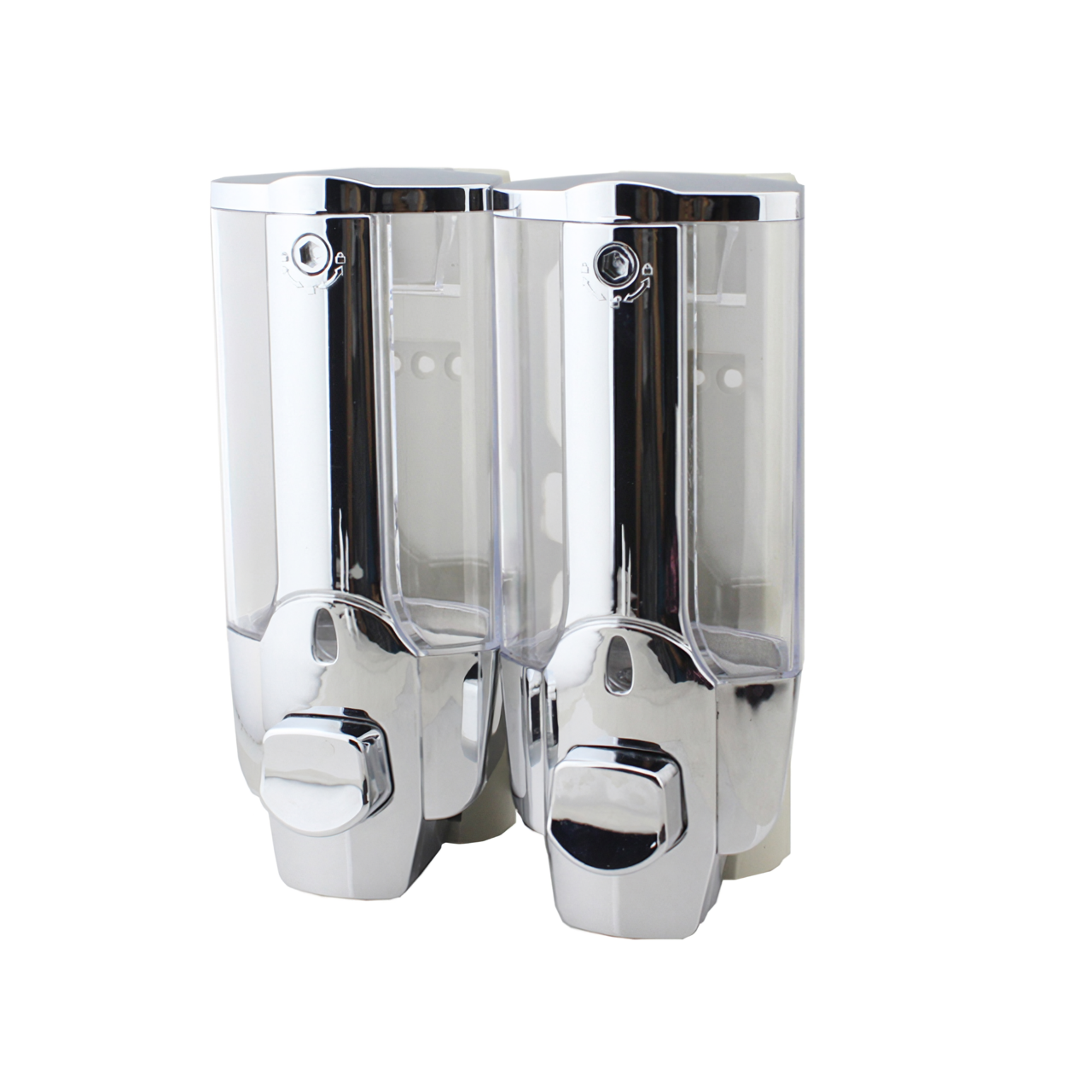 OJ-YL21C-D Bathroom 300ml*2 ABS Chrome Manual Liquid Soap Dispensers Visual Window Sanitary Wall Mounted Liquid Soap Dispense