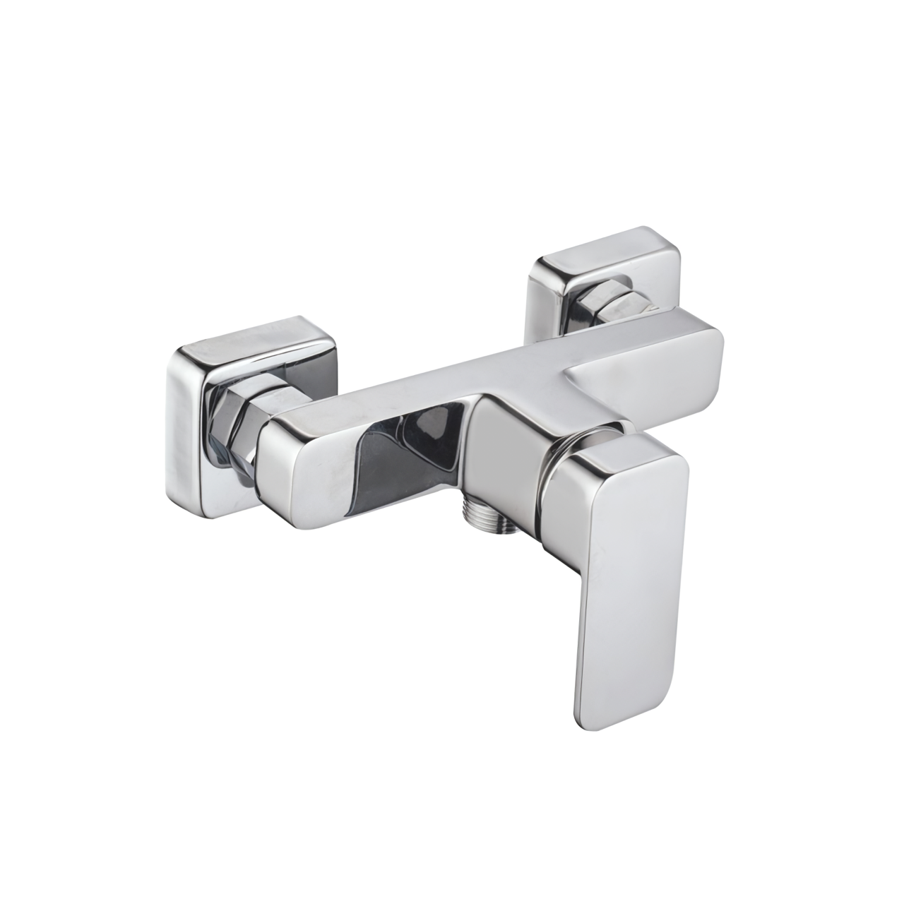 OJ-J2485H Square Body Wall Mounted Single Lever Hot And Cold Water Exposed Shower Mixer Valve Chrome Brass Shower Faucet