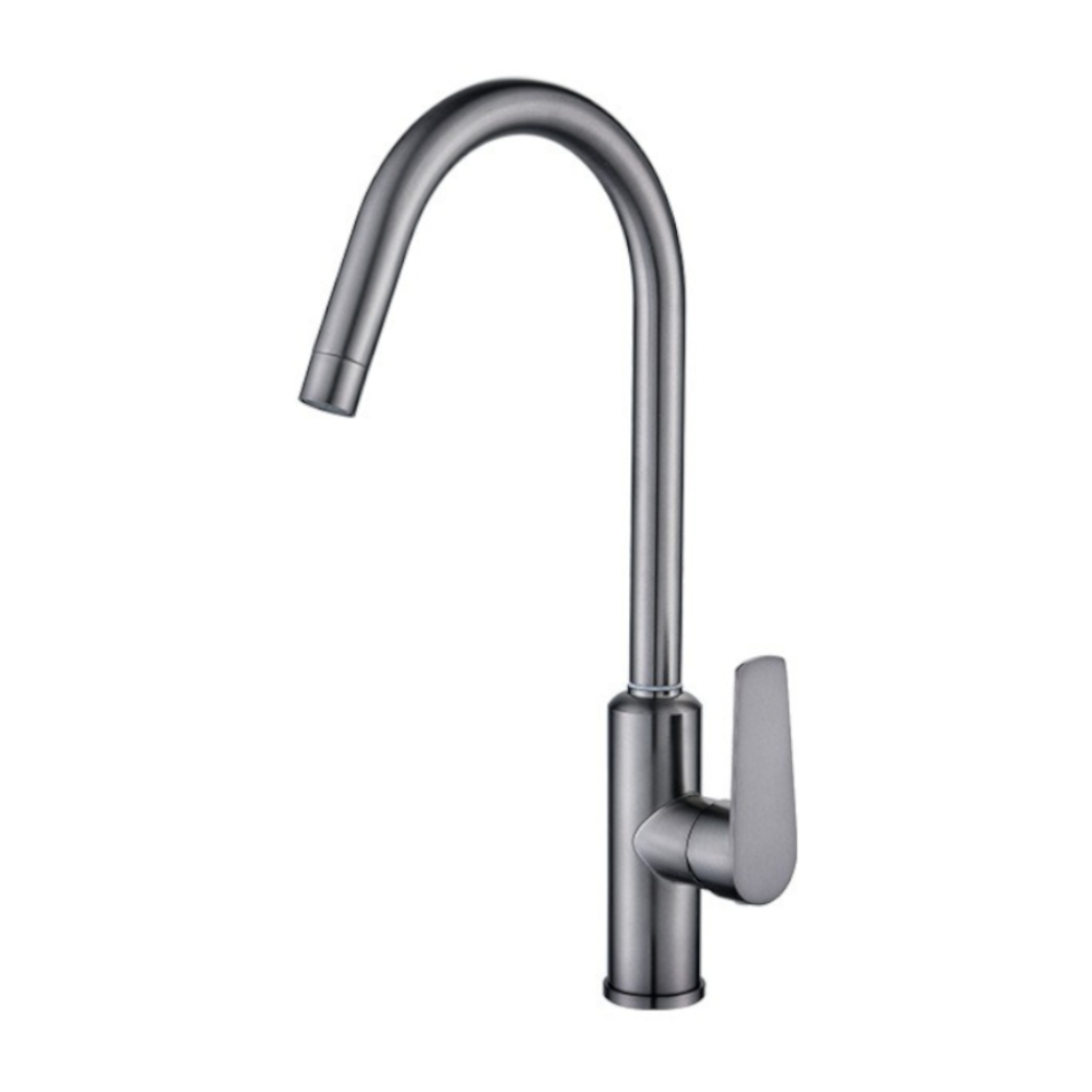 OJ-QC5601 Deck Mount Kitchen Sink Goose Neck Spout Gun Grey Hot And Cold Water Mixer Stainless Steel Kitchen Faucet 